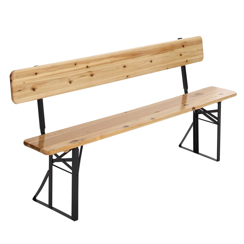 Oviala - Set di brasserie con tavolo da 180 cm e panche con schienale