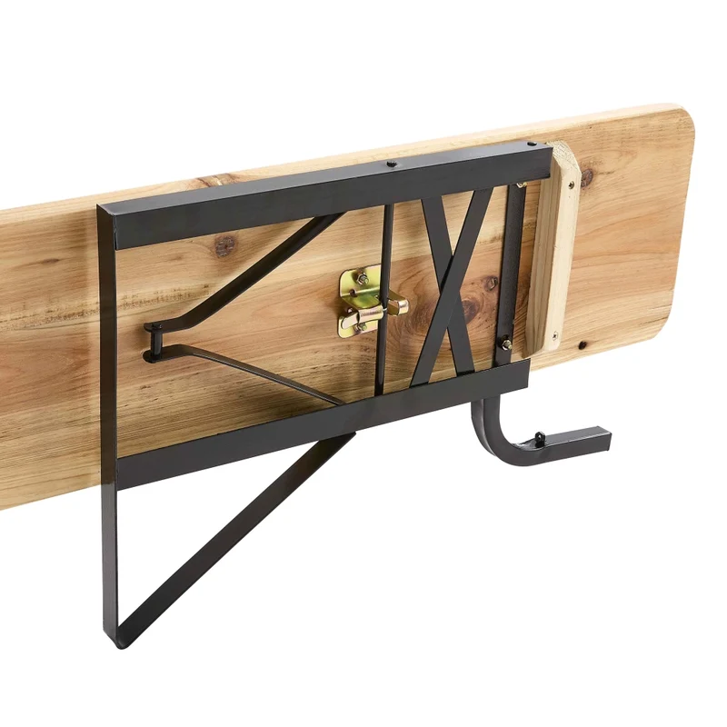 Oviala - Set di brasserie con tavolo da 180 cm e panche con schienale