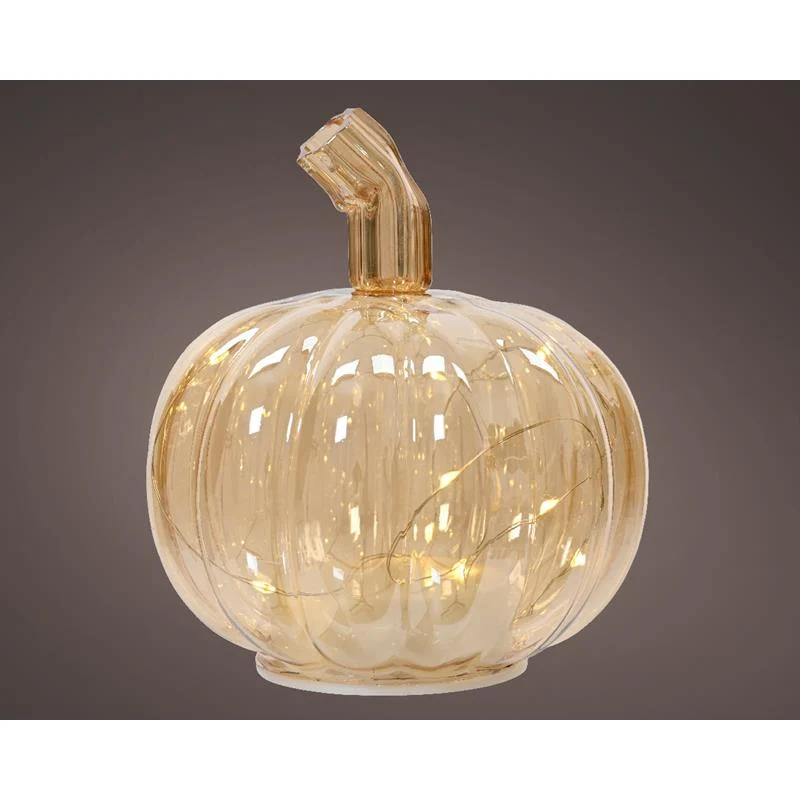 ZUCCA IN VETRO CON MICROLED, Ø17 CM