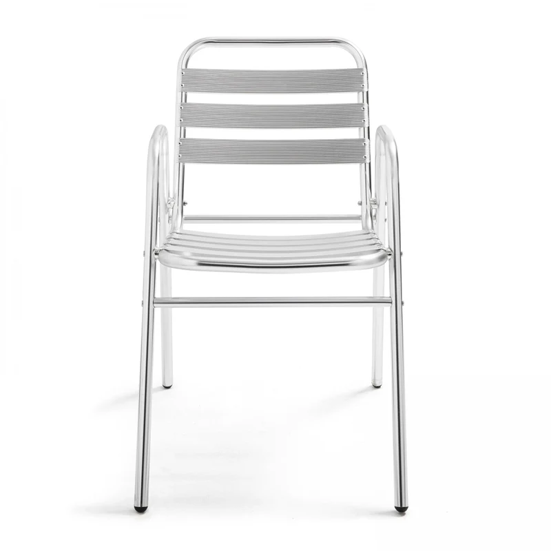 Oviala - Sedia da giardino impilabile in alluminio grigio chiaro