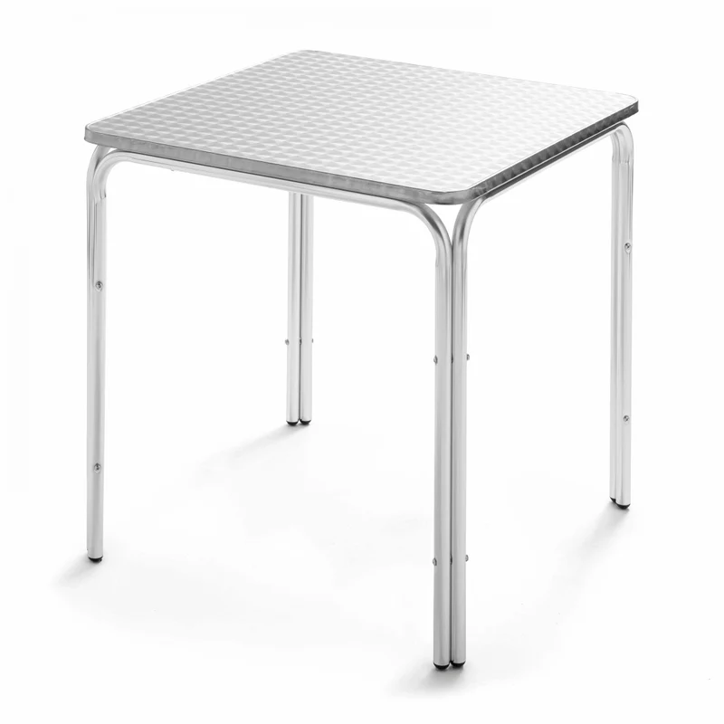 Oviala - Tavolo da giardino quadrato in alluminio e 2 sedie