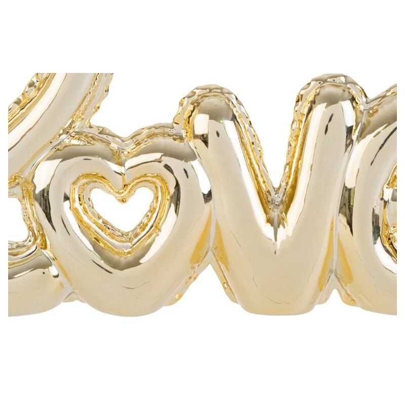Scritta Love Porcellana Oro