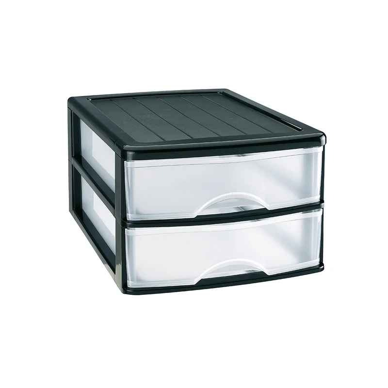 PlasticForte® Cassettiera Sobremesa 2 Cassetti Bassi