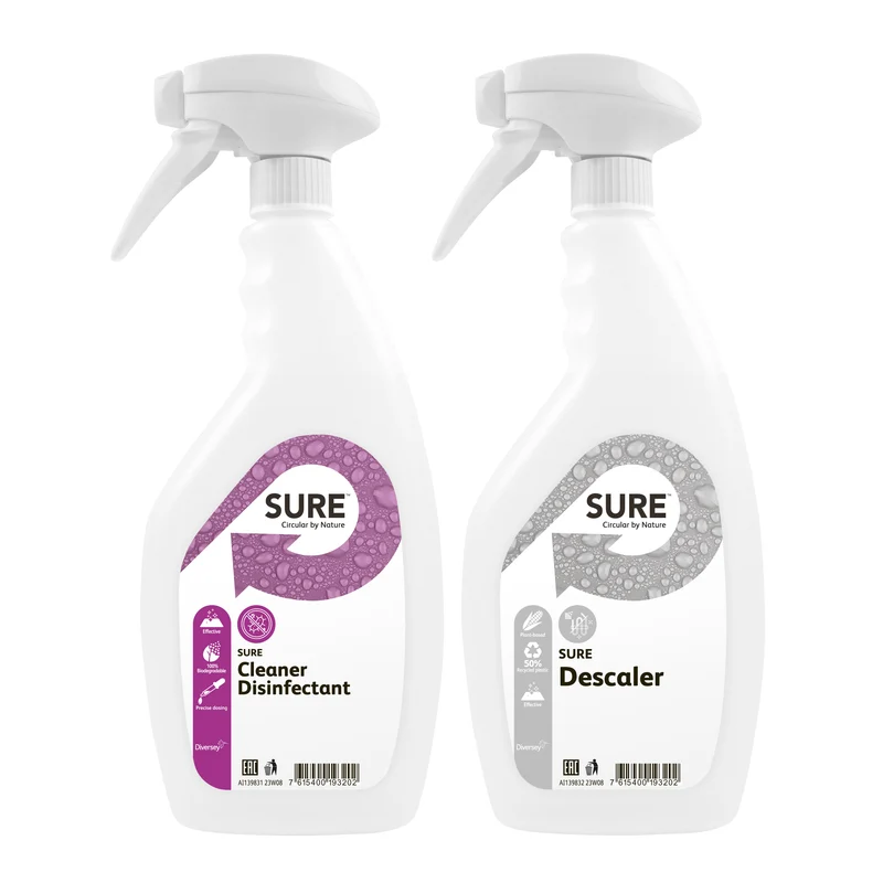 Flaconi vuoti da 750ml con spuzzatore Diversey Flaconi con spruzzatore per SURE Disinfectant & Descaler 1 pezzo DISPONIBILE IN 7 GIORNI LAVORATIVI