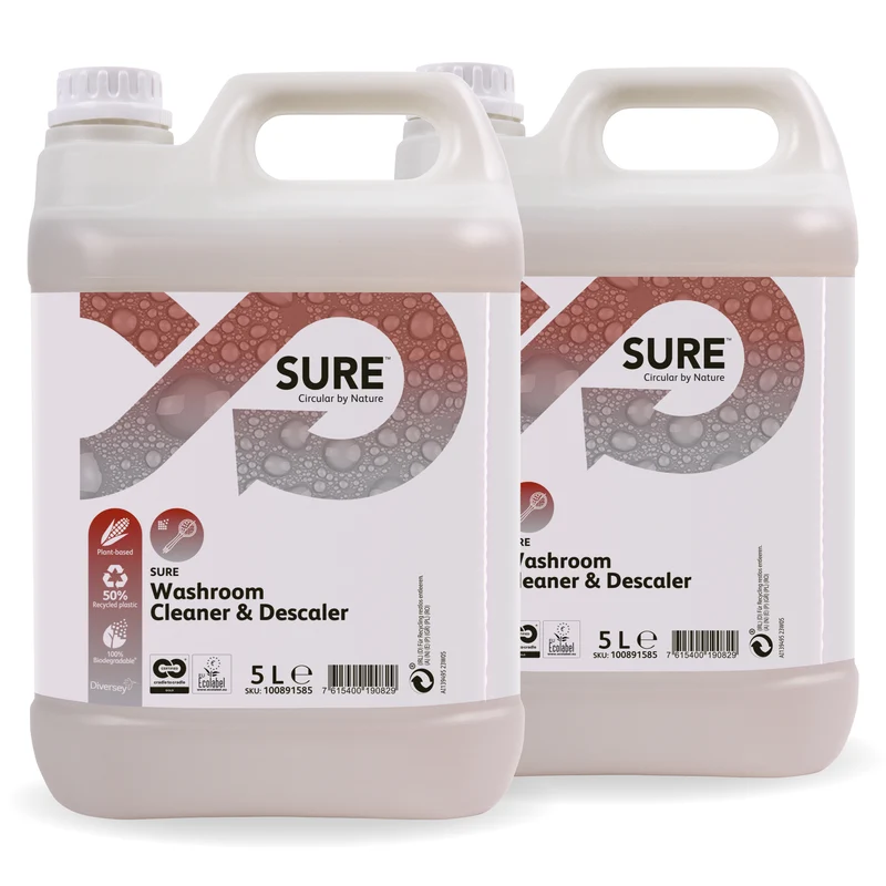 Detergente disincrostante per il bagno Diversey SURE Washroom Cleaner & Descaler 2x5 litri DISPONIBILE IN 7 GIORNI LAVORATIVI