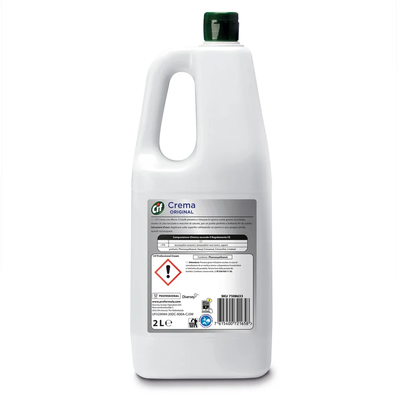 Detergente cremoso per bagno e cucina Diversey Cif Crema Classica 6x2 litri DISPONIBILE IN 7 GIORNI LAVORATIVI