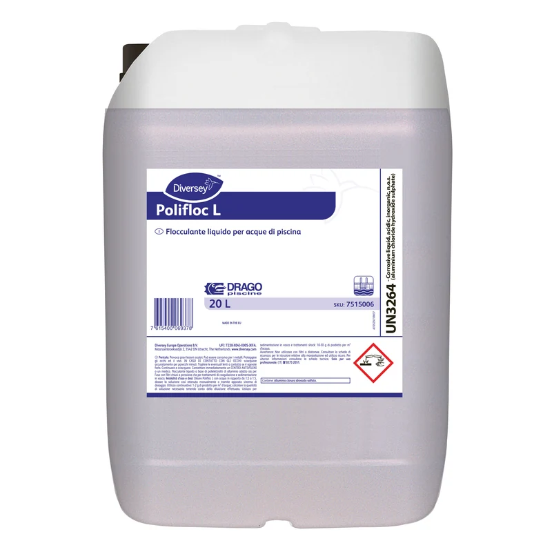 Flocculante liquido a base di poliettroliti Diversey Polifloc L 20 litri DISPONIBILE IN 7 GIORNI LAVORATIVI