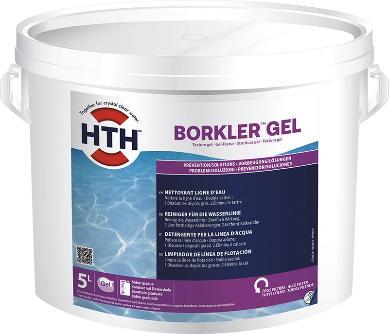 Detergente linea d'acqua delle piscine Diversey HTH BORKLER GEL 5 litri DISPONIBILE IN 7 GIORNI LAVORATIVI
