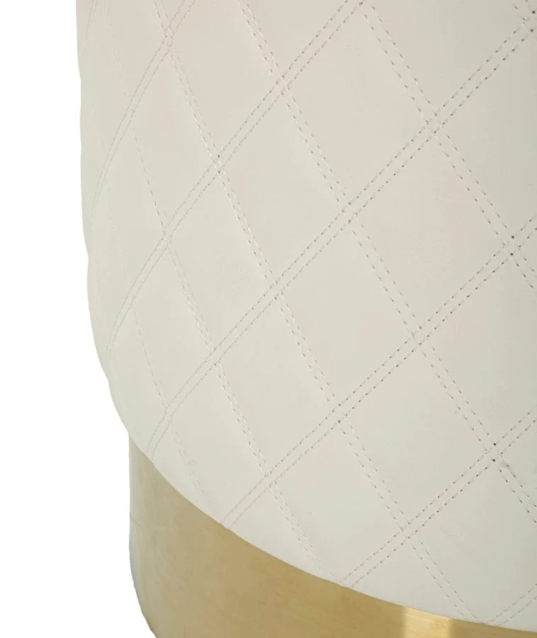 Puff Rotondo Sharon Ø36x39 cm in Pino e MDF e Metallo e Plastica