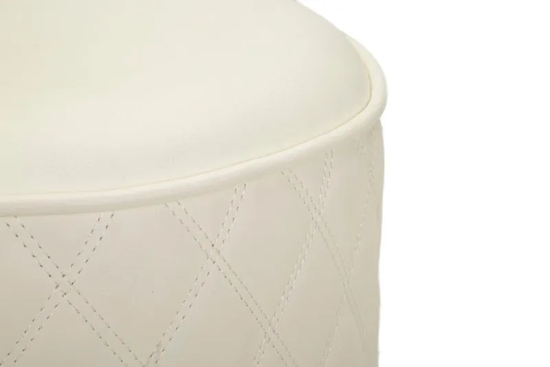 Puff Rotondo Sharon Ø36x39 cm in Pino e MDF e Metallo e Plastica