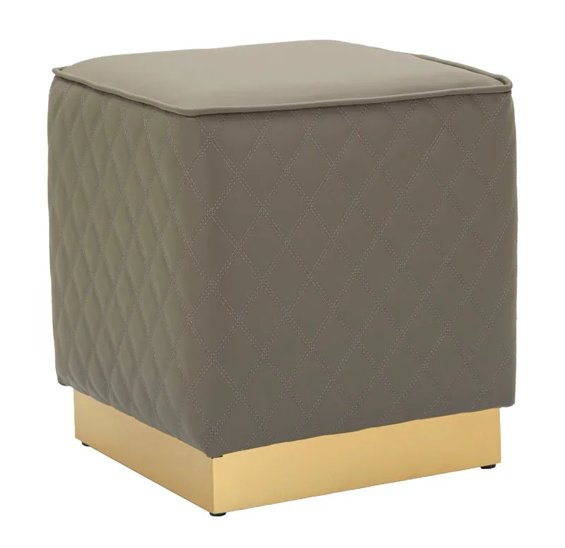 Puff Quadrato Sharon 38x38x38 cm in Pino e MDF e Metallo e Plastica