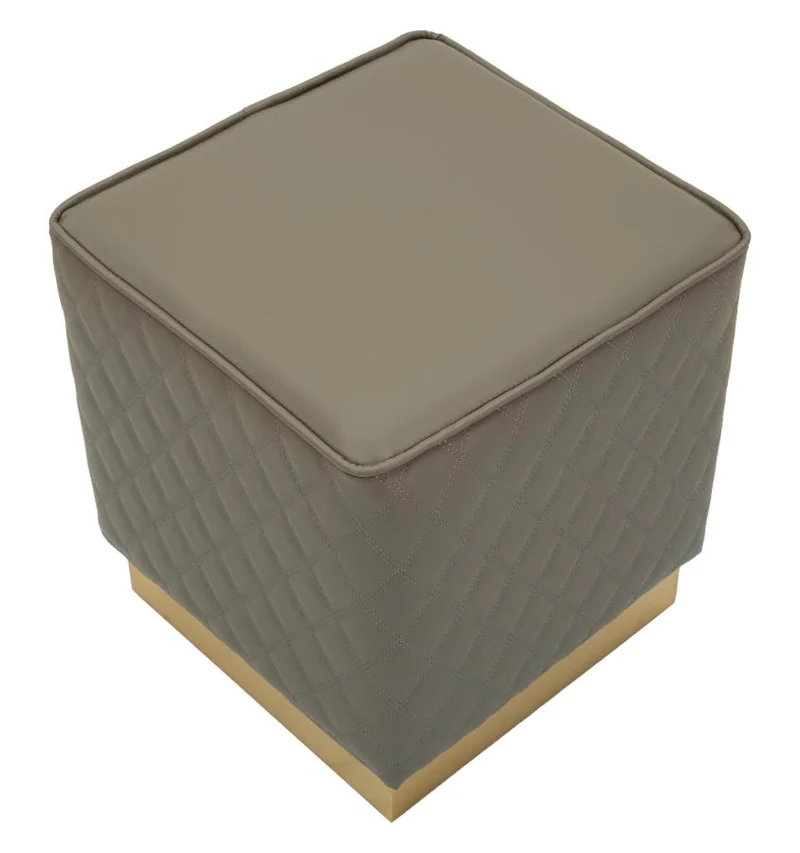 Puff Quadrato Sharon 38x38x38 cm in Pino e MDF e Metallo e Plastica