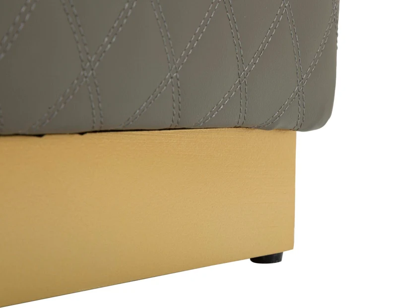 Puff Quadrato Sharon 38x38x38 cm in Pino e MDF e Metallo e Plastica