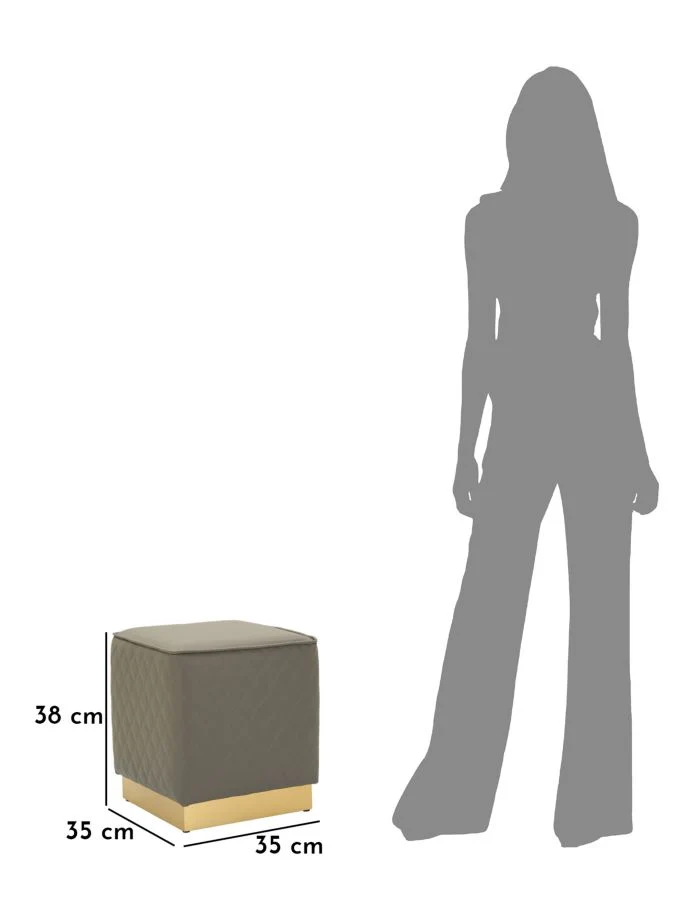 Puff Quadrato Sharon 38x38x38 cm in Pino e MDF e Metallo e Plastica