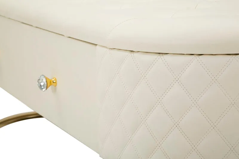 Panca con Cassetti Sharon 120x40x43 cm in Pino e MDF e Metallo e Plastica