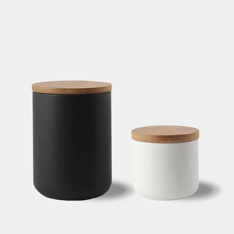 Functional Kitchen Container with Wooden Lid