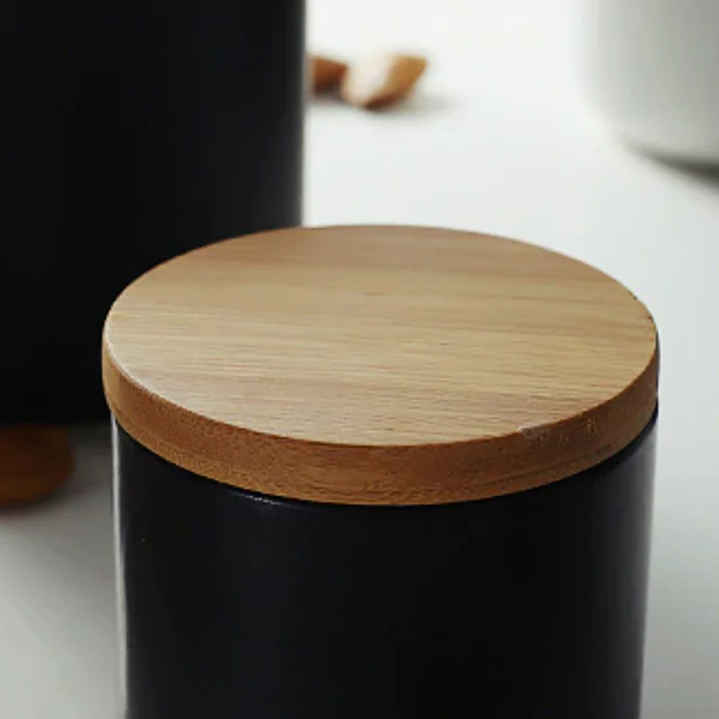 Functional Kitchen Container with Wooden Lid