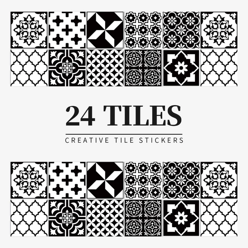 Self-Adhesive Decorative Stickers in European Mandala Tile Style – Set of 24 Designs