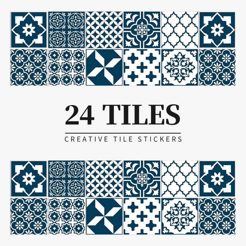 Self-Adhesive Decorative Stickers in European Mandala Tile Style – Set of 24 Designs