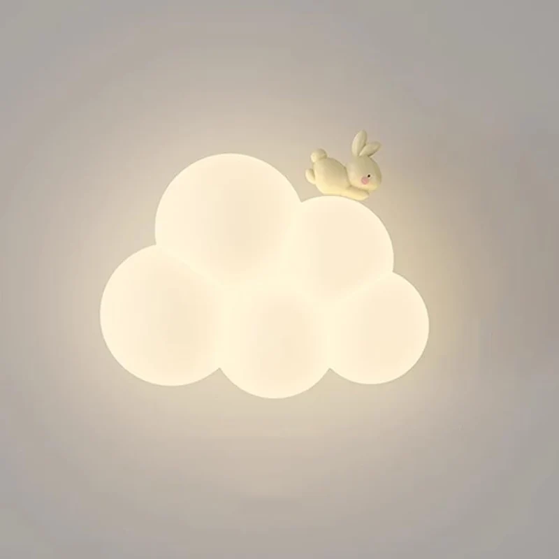 Modern Cloud-Shaped LED Wall Lamp with Animal Figure for Kids