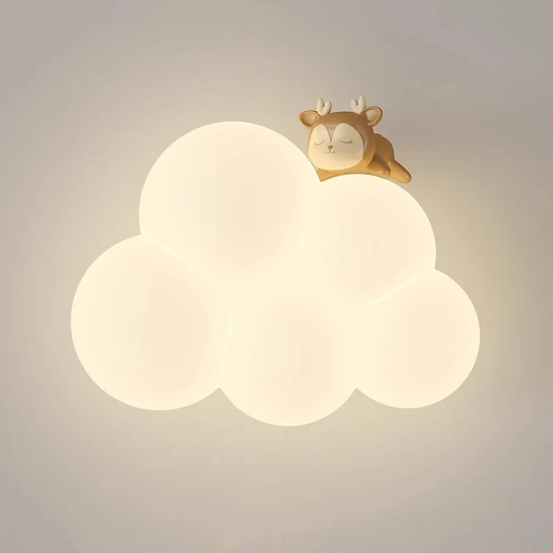 Modern Cloud-Shaped LED Wall Lamp with Animal Figure for Kids