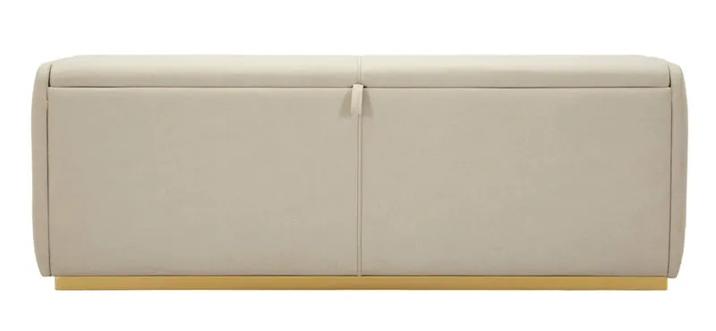 Panca con Contenitore Bauty 130x45x45 cm in Pino e MDF e Metallo