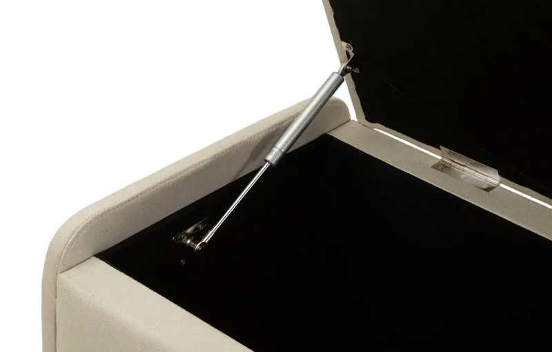 Panca con Contenitore Bauty 130x45x45 cm in Pino e MDF e Metallo