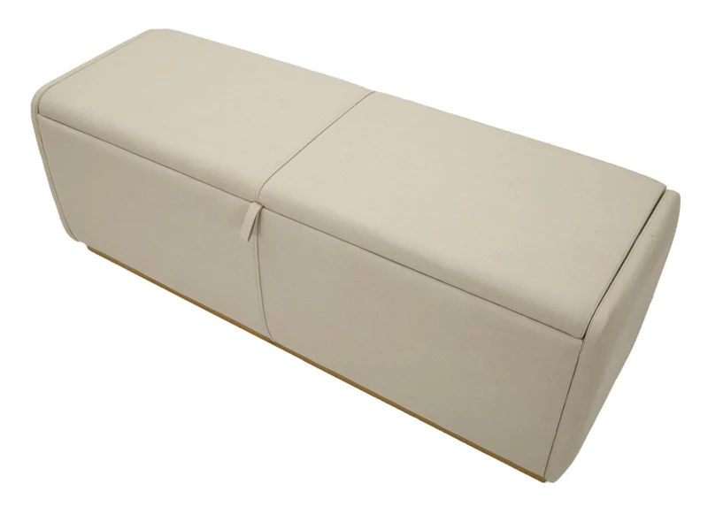Panca con Contenitore Bauty 130x45x45 cm in Pino e MDF e Metallo