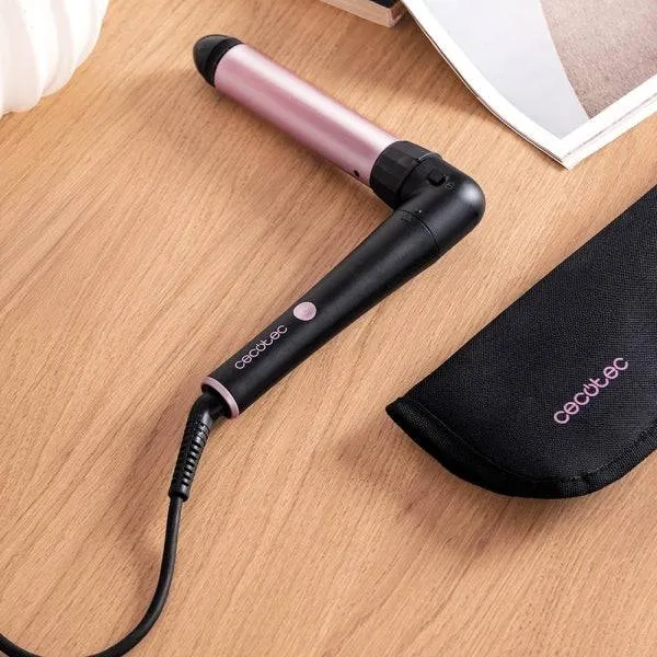 Cecotec SurfCare 3200 TwistWaves Arricciacapelli da 32mm - Collo a 90 Gradi - Temperatura Regolabile fino a 200°C - Testine Incluse - Rivestimento Ceramico - Colore Nero