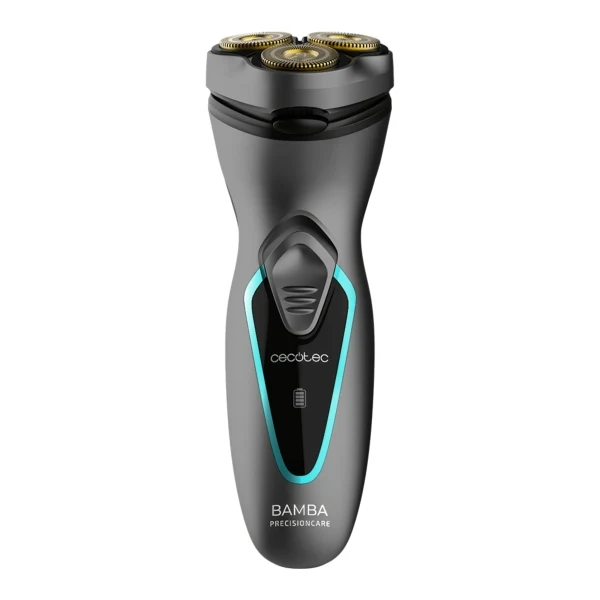Cecotec Bamba PrecisionCare PerfectCut Rasoio Rotativo - Rivestimento in Titanio - Testina 3D Adattabile - Autonomia fino a 40min - Pulizia Facile - Manico Ergonomico - Colore Grigio