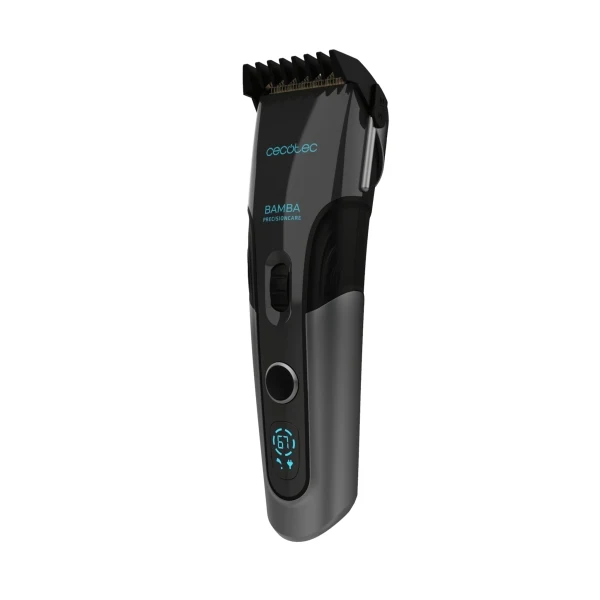 Cecotec Bamba PrecisionCare Titan Tagliacapelli Wireless - Lame in Titanio - Batteria da 90min di Autonomia - 3 Pettini Guida - Uso con e senza Cavo - Blocco di Sicurezza - Colore Nero
