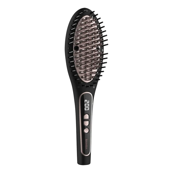 Cecotec Bamba Instantcare 900 Perfect Brush Spazzola Lisciante - Temperatura Regolabile - Tecnologia agli Ioni - Controllo Digitale LED - Spegnimento Automatico - Cavo 360º da 3m - Ergonomico e Sicuro - Colore Nero