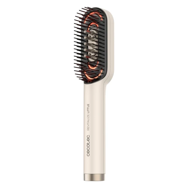 Cecotec HairCare Revitalize Little Spazzola Riparatrice Capelli - Districante - Luce LED - Applicatore di Siero Integrato - Massaggio Vibrante - Colore Bianco