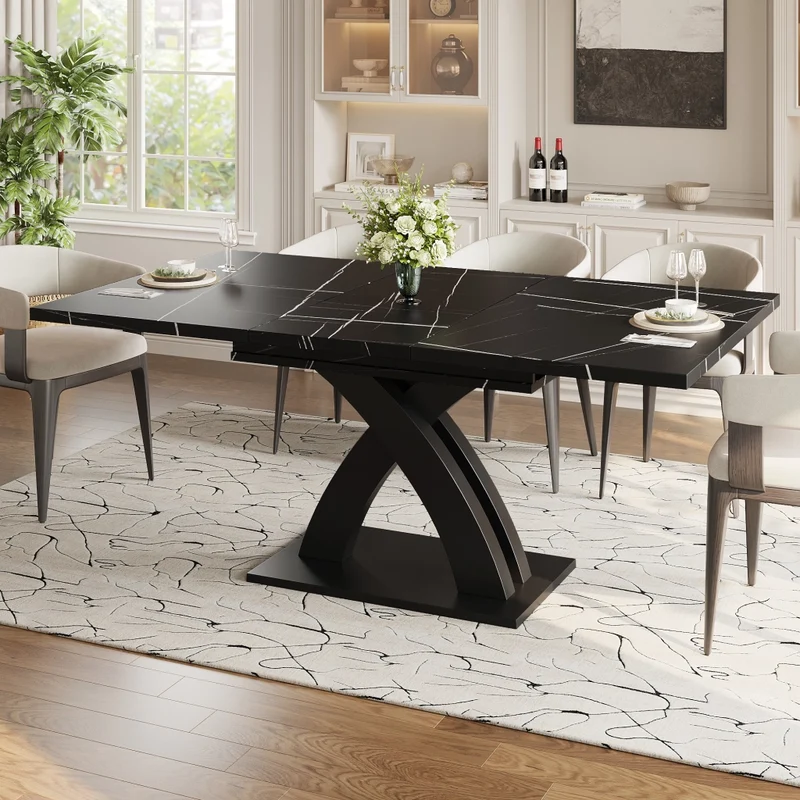 Isola cucina con tavolo allungabile 120-197 cm; ante scorrevoli stile fienile; bianca