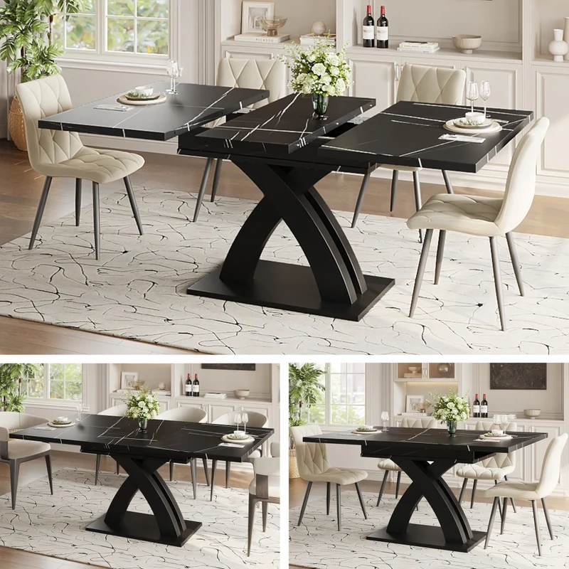 Isola cucina con tavolo allungabile 120-197 cm; ante scorrevoli stile fienile; bianca