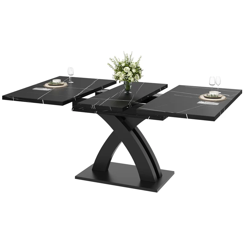 Isola cucina con tavolo allungabile 120-197 cm; ante scorrevoli stile fienile; bianca