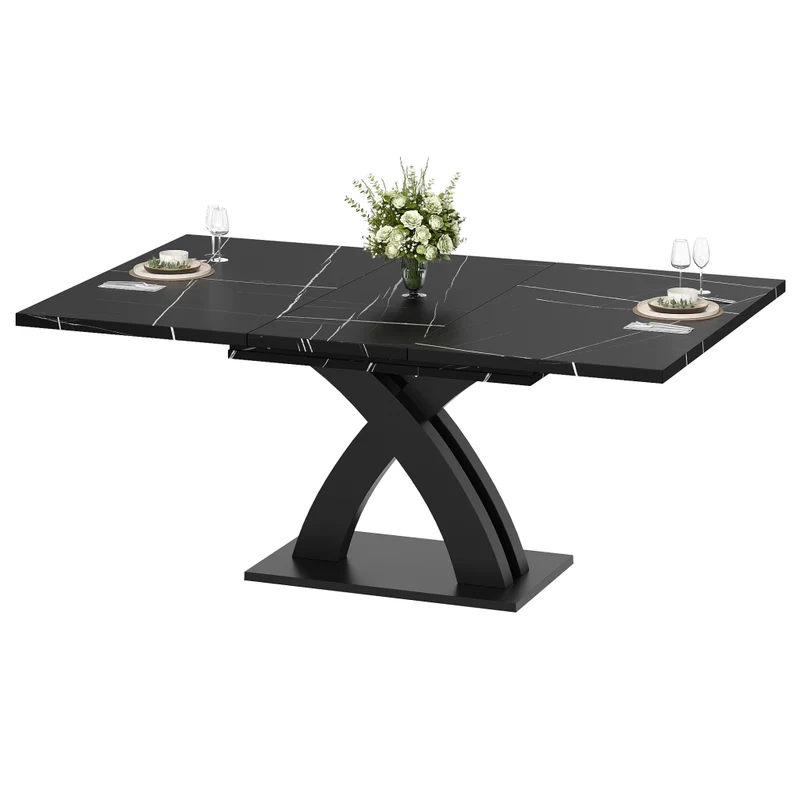 Isola cucina con tavolo allungabile 120-197 cm; ante scorrevoli stile fienile; bianca