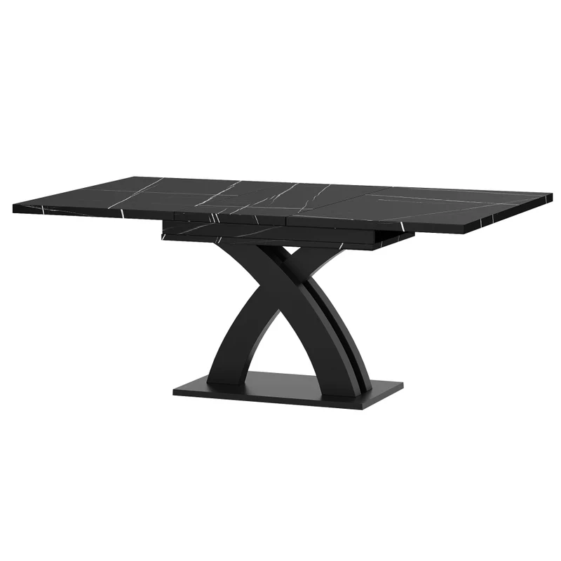 Isola cucina con tavolo allungabile 120-197 cm; ante scorrevoli stile fienile; bianca