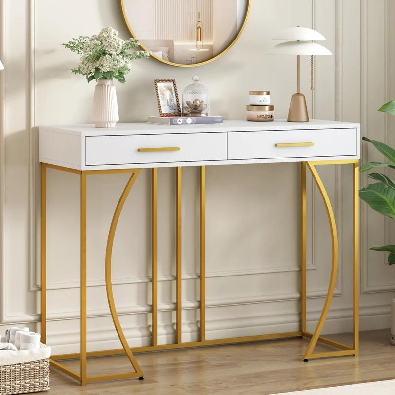 Tavolo da pranzo allungabile da 118 a 158 cm; nero effetto legno; cassetti effetto rattan