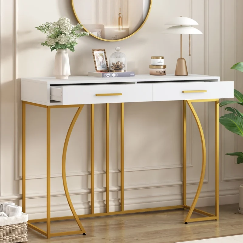 Tavolo da pranzo allungabile da 118 a 158 cm; nero effetto legno; cassetti effetto rattan