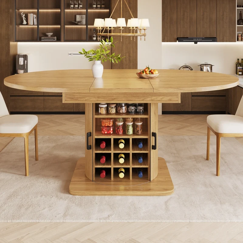 Tavolo bar con contenitore allungabile 120-197 cm; MDF nero; isola cucina salvaspazio