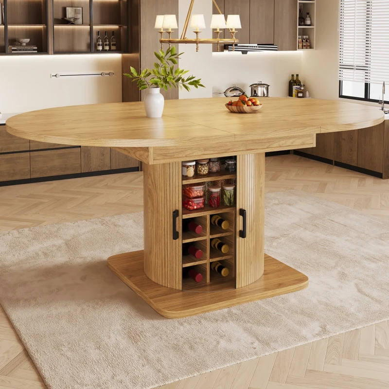 Tavolo bar con contenitore allungabile 120-197 cm; MDF nero; isola cucina salvaspazio