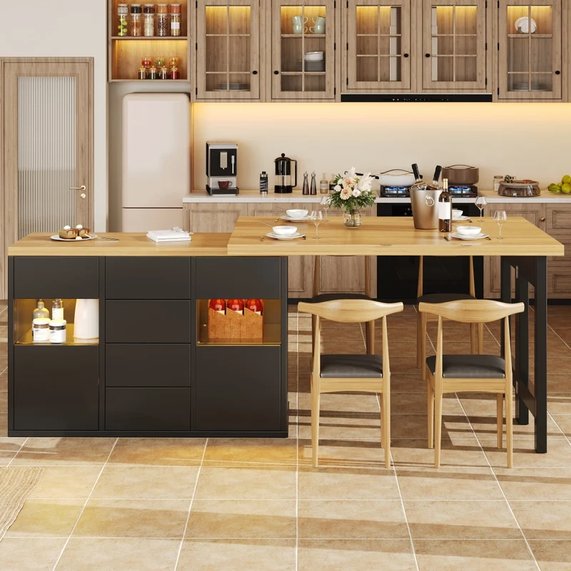 Tavolo da pranzo allungabile 110-140 x 80 cm; effetto marmo nero; MDF e metallo
