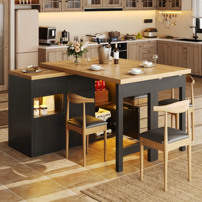 Tavolo da pranzo allungabile 110-140 x 80 cm; effetto marmo nero; MDF e metallo