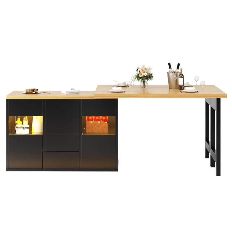 Tavolo da pranzo allungabile 110-140 x 80 cm; effetto marmo nero; MDF e metallo