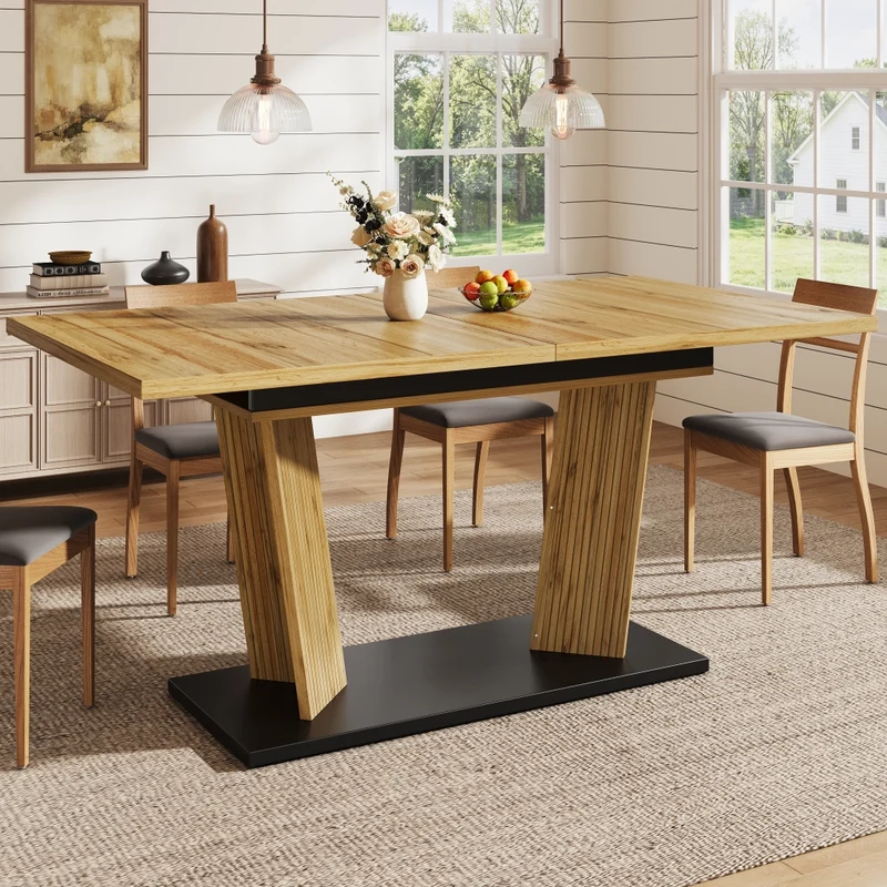 Tavolo da pranzo ovale allungabile 110-149;8 cm con mobile contenitore; MDF; effetto noce o nero opaco