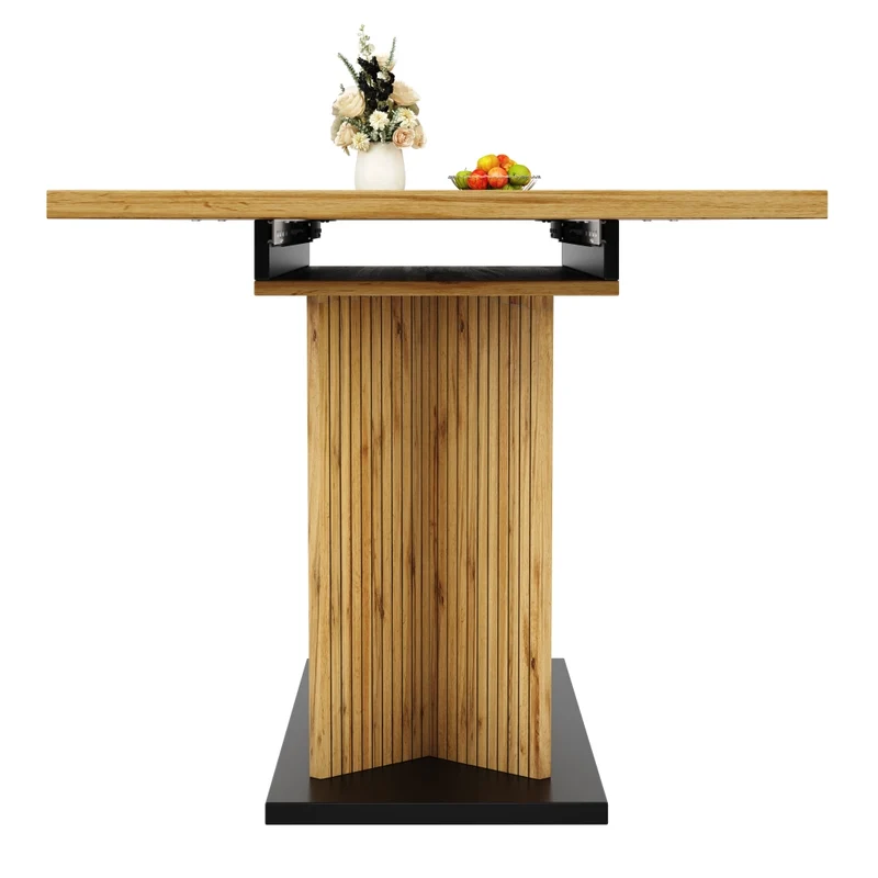 Tavolo da pranzo ovale allungabile 110-149;8 cm con mobile contenitore; MDF; effetto noce o nero opaco