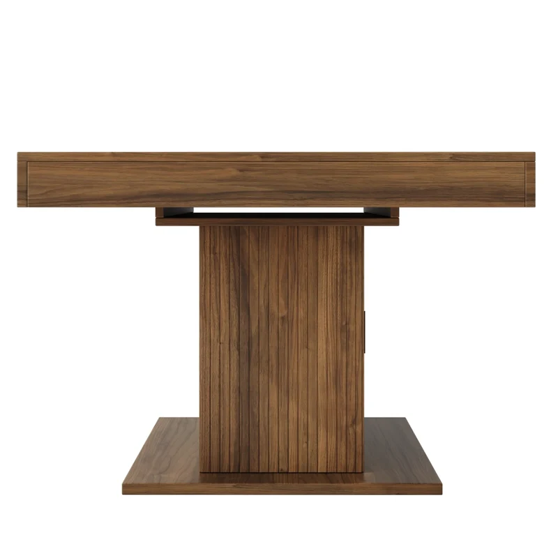 Tavolo da pranzo allungabile in MDF e metallo; 120-160 x 80 x 76 cm; color rovere