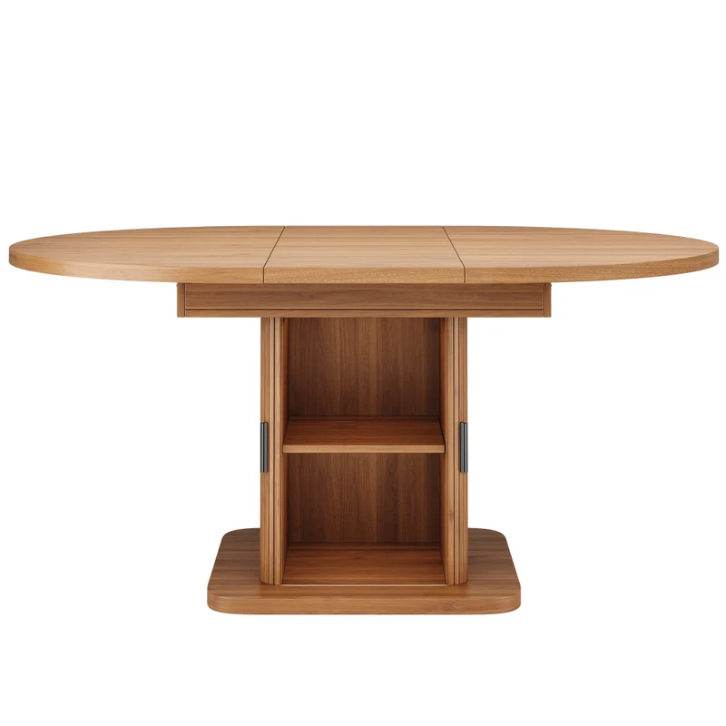 Tavolo da pranzo allungabile da 120 a 160 cm; effetto legno; marrone scuro per cucina e sala da pranzo