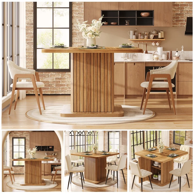 Tavolo da pranzo allungabile da 140 a 180 cm con contenitore interno; MDF e metallo; nero effetto marmo